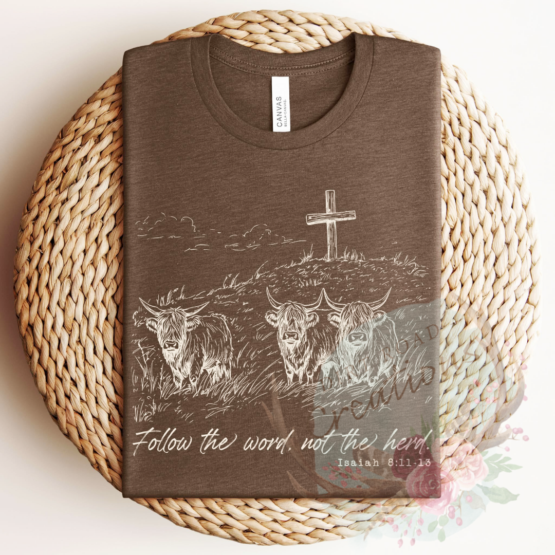 Follow the word screen print TEE