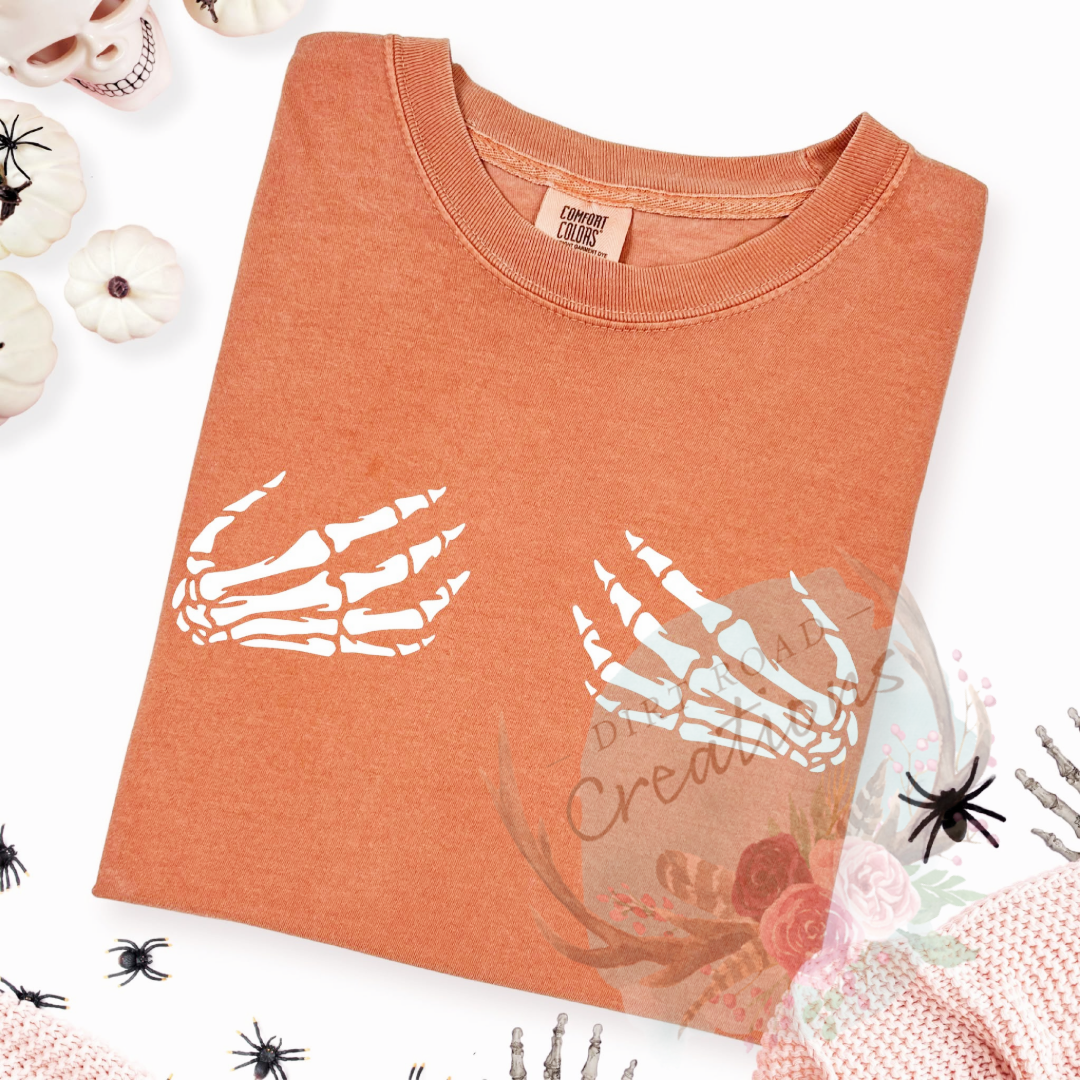 Skelly hands screen print TEE