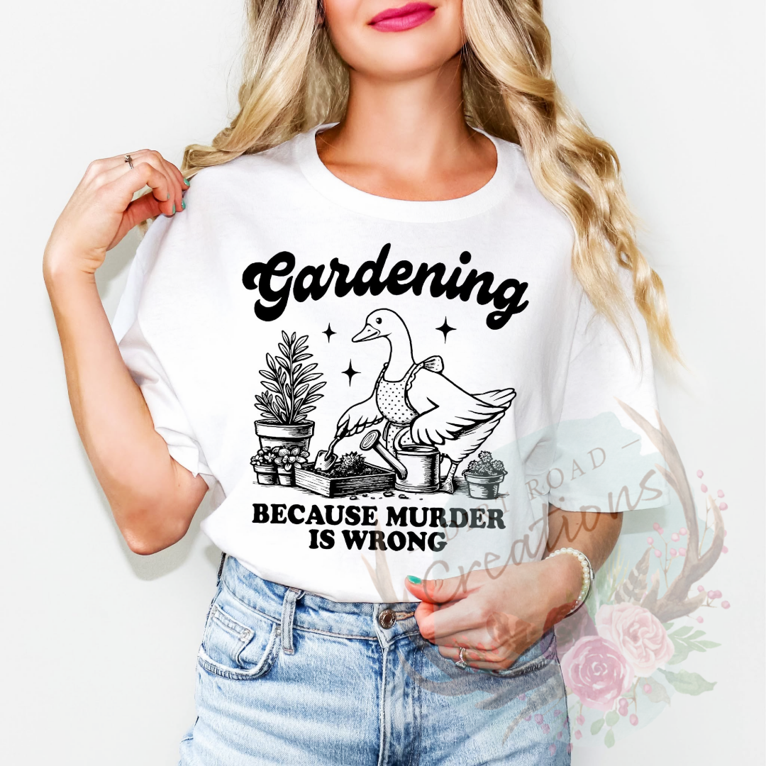 Gardening screen print tee