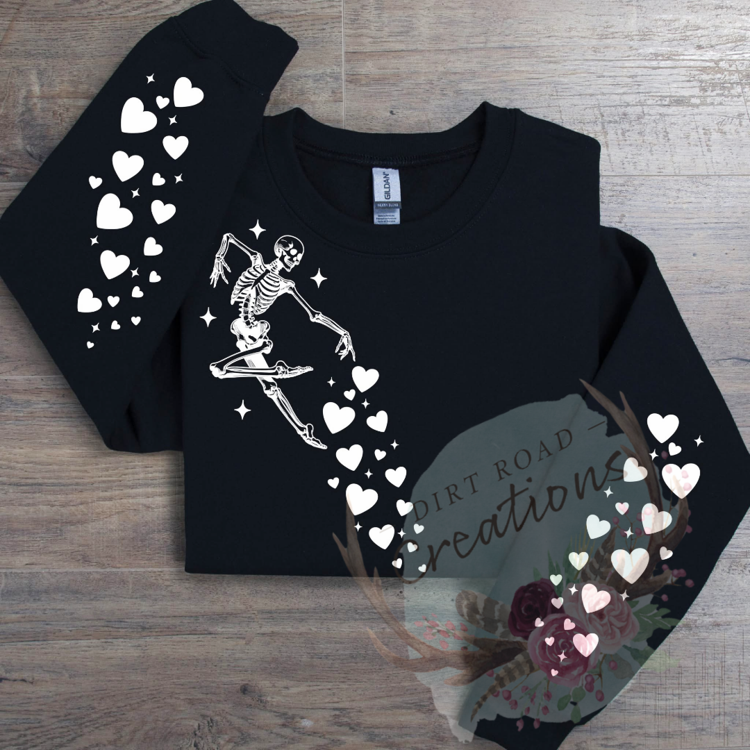 Skelly hearts screen print Sweatshirt