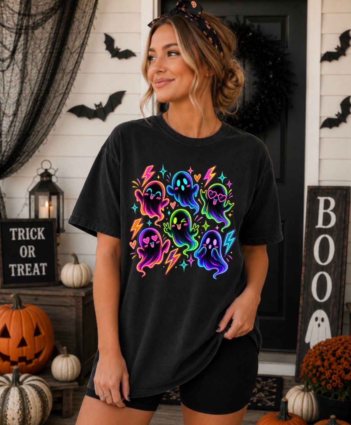 Party Neon Ghosties graphic tee