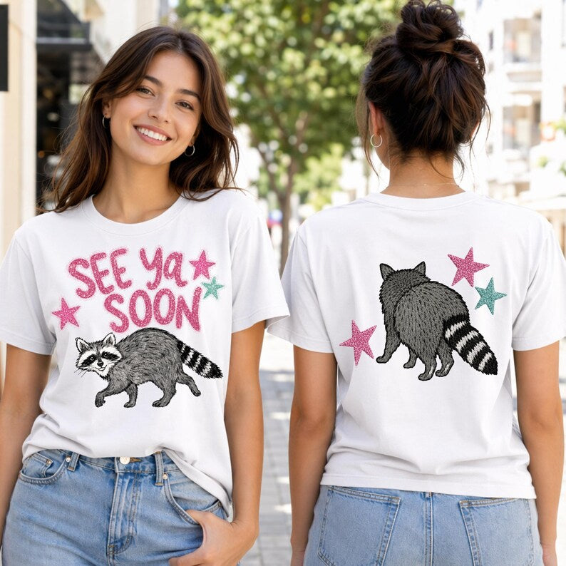See ya later raccoon graphic tee