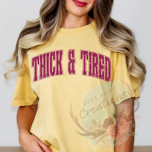 Tick and tired screen print TEE