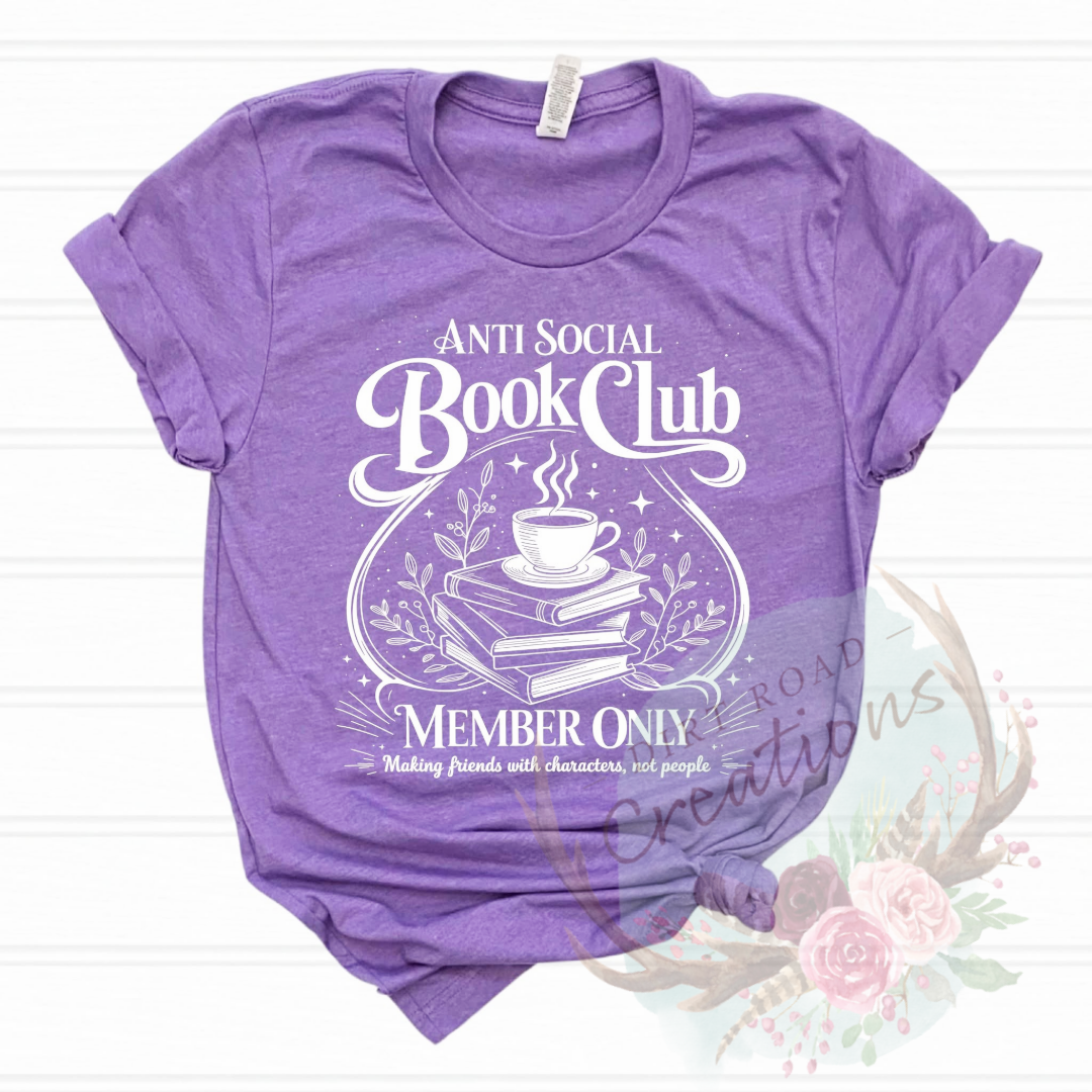 Anti social book club screen print TEE