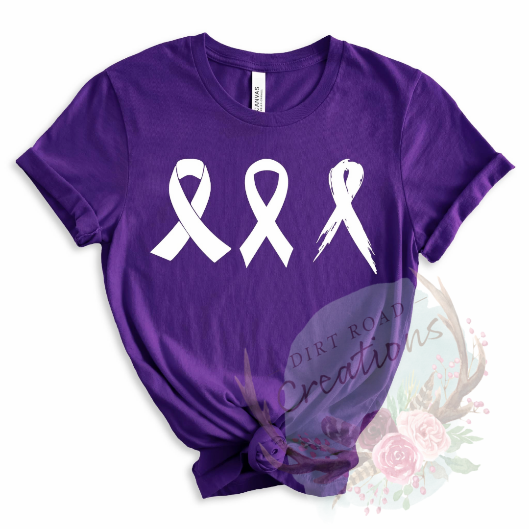 Cancer ribbons screen print TEE