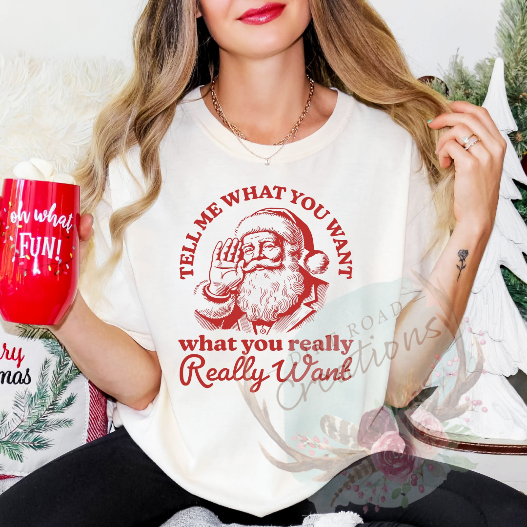 Sant what you really want screen print TEE