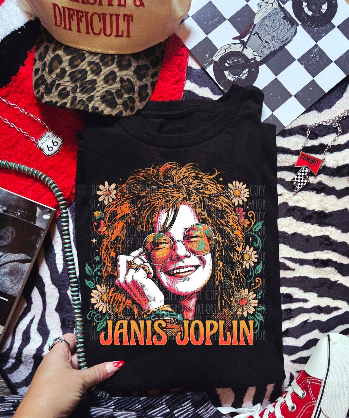 Retro Janis Joplin graphic tee