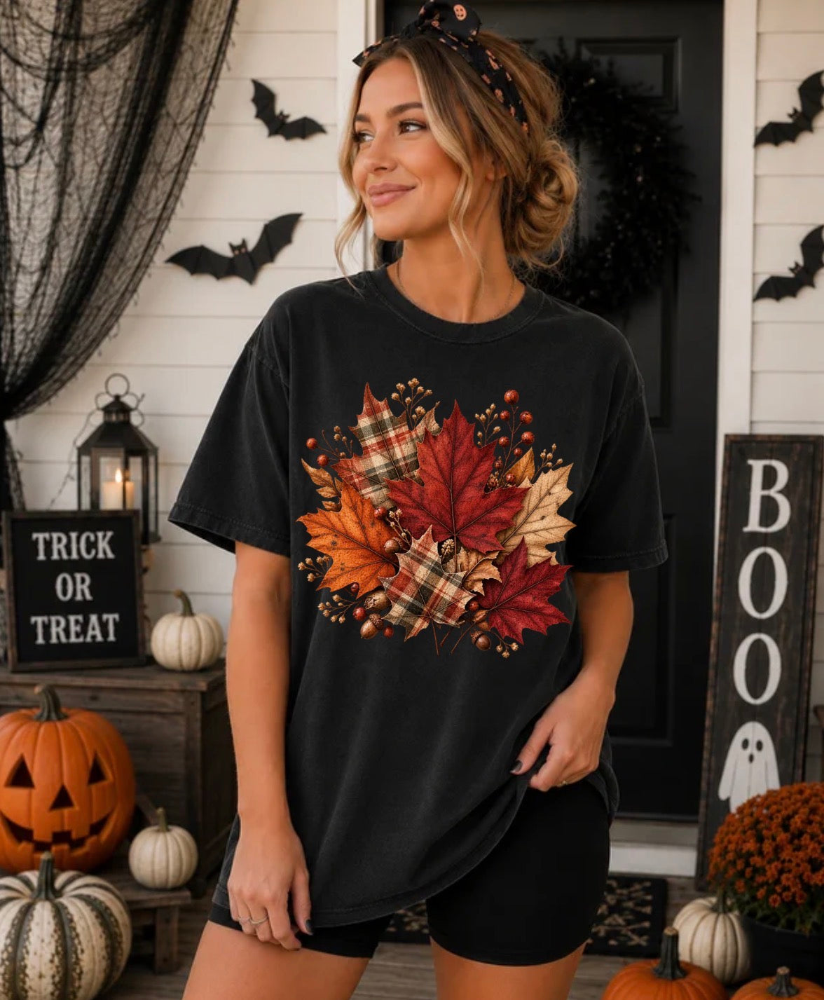 Fall leaves graphic tee