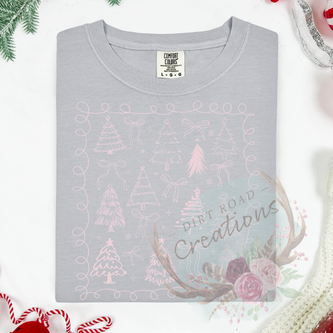 Pink trees screen print Sweatshirt