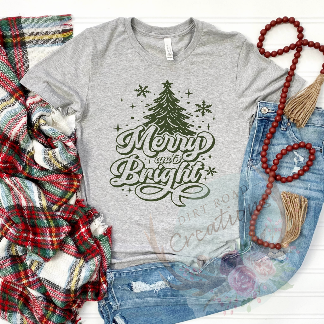 Merry and Bright screen print TEE
