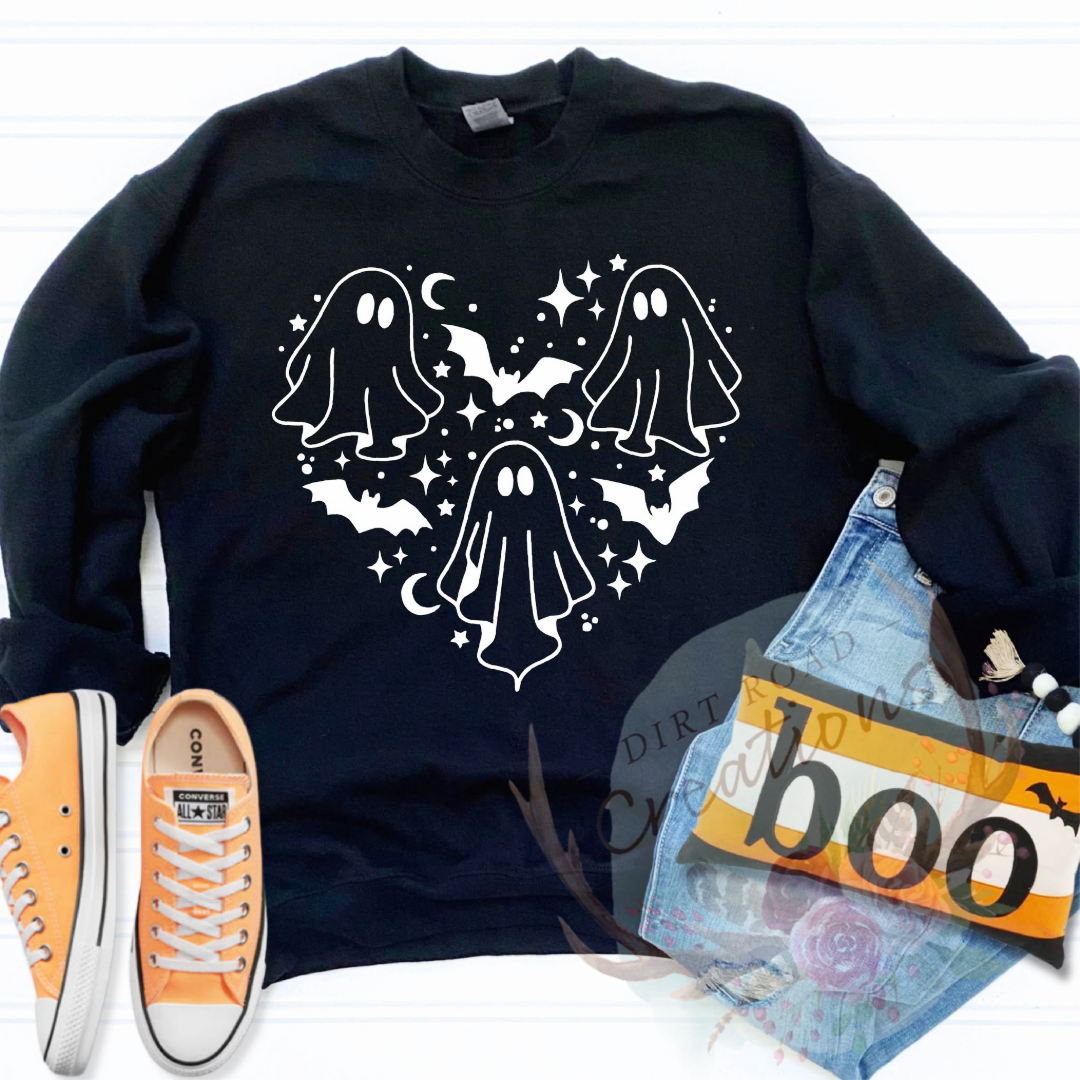 Ghost heart screen print TEE