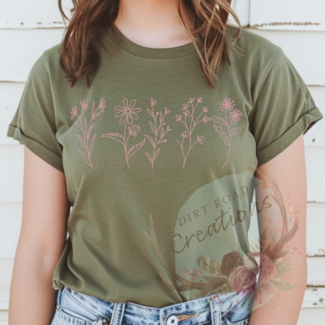 Wildflowers screen print TEE