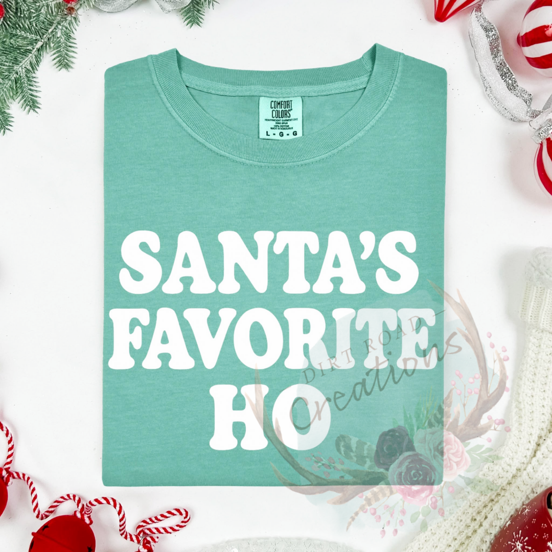 Santas favorite HO screen print TEE