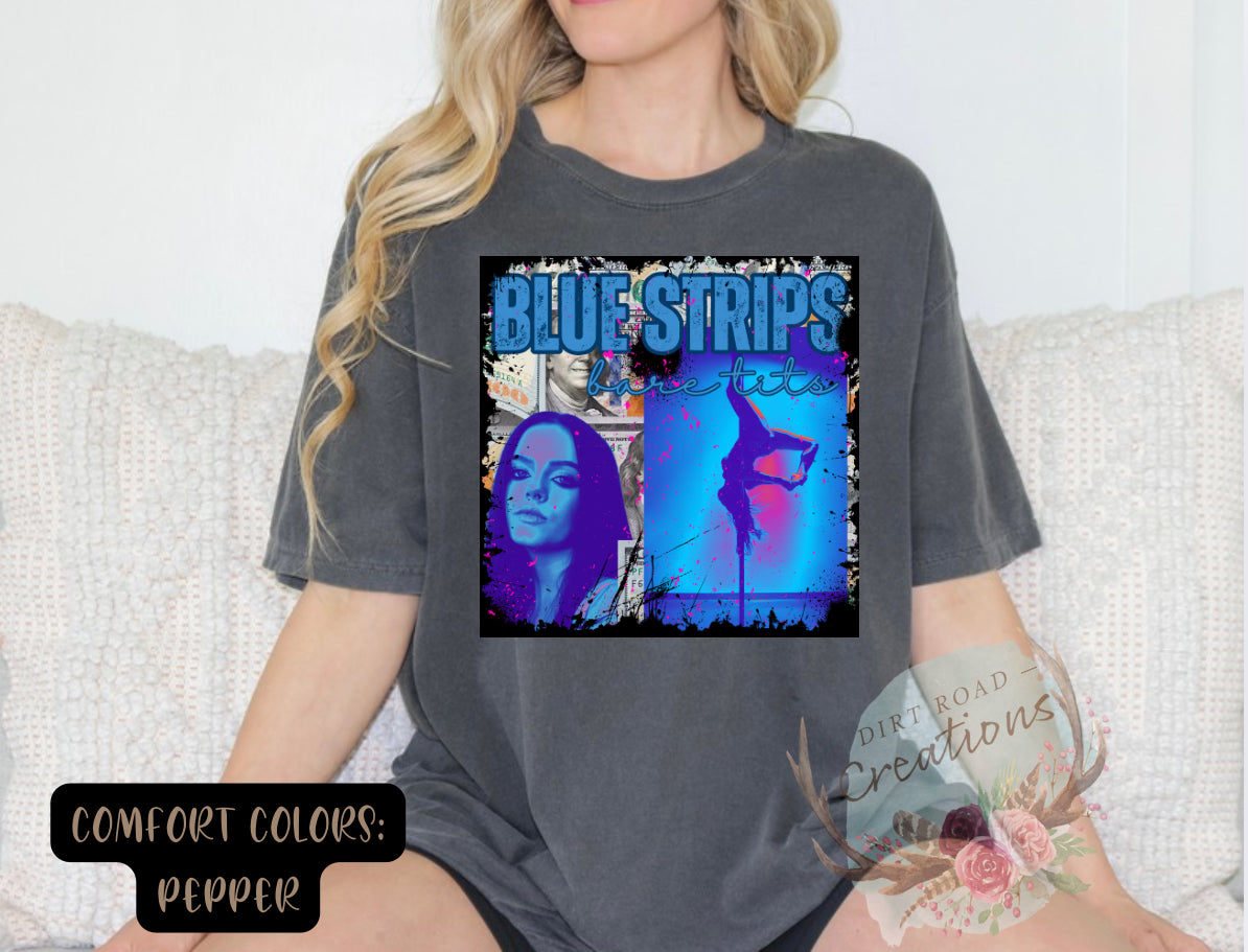 Blue Strips B*re T*ts tee