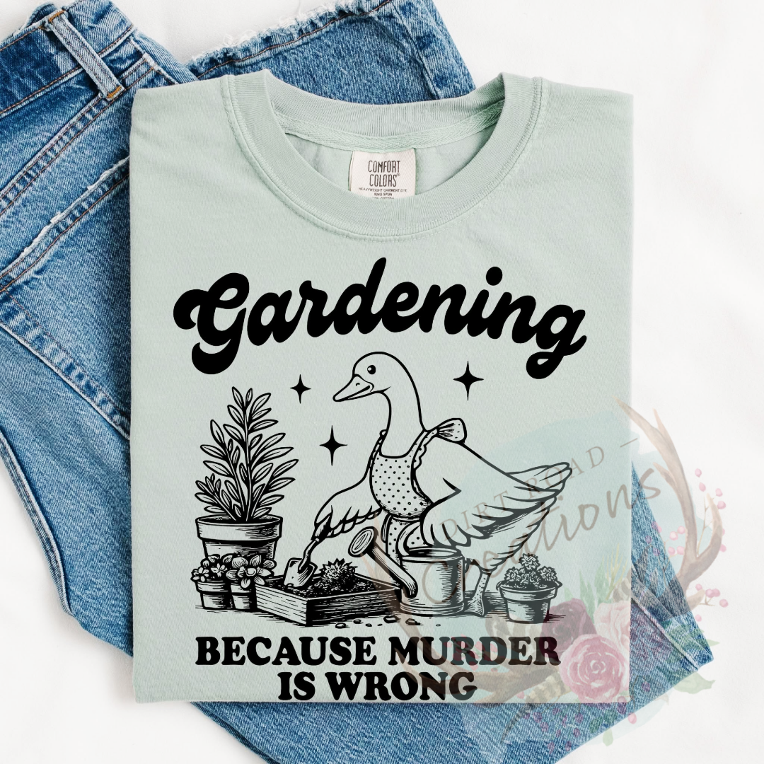 Gardening screen print tee