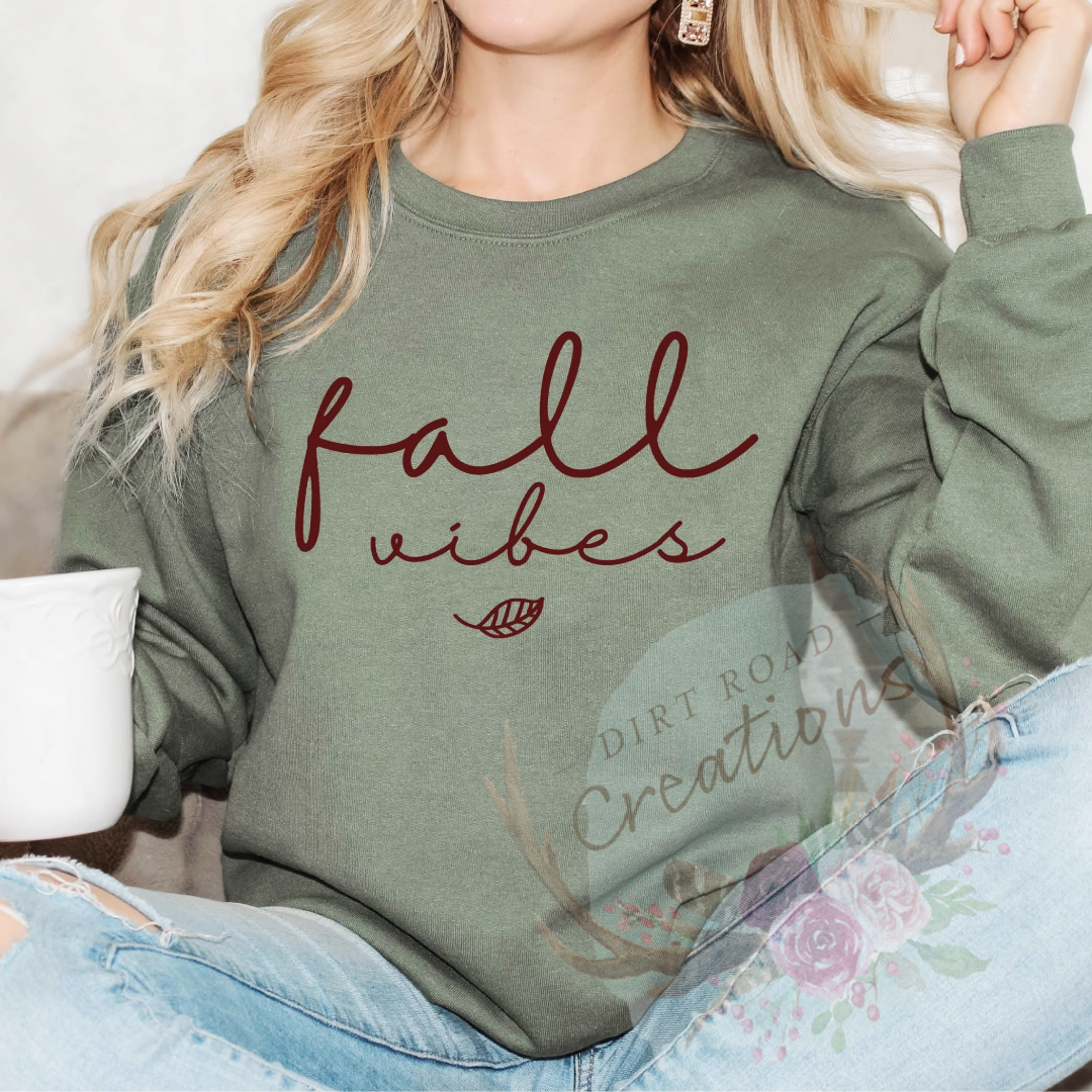 Fall vibes screen print Sweatshirt