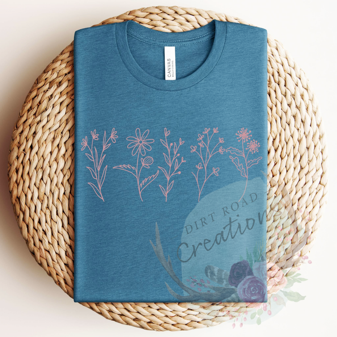 Wildflowers screen print TEE