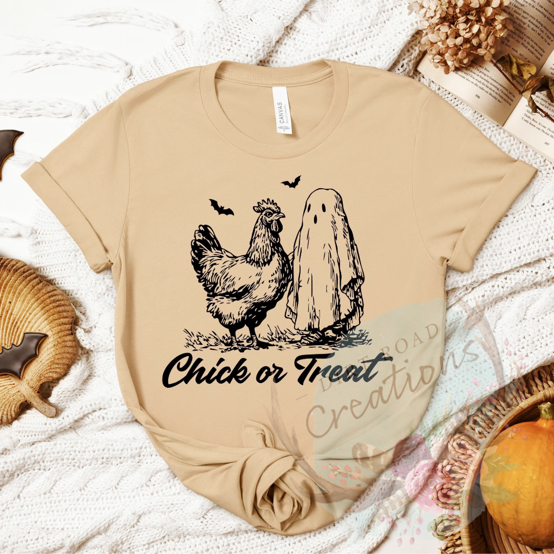 Chick or treat screen print TEE
