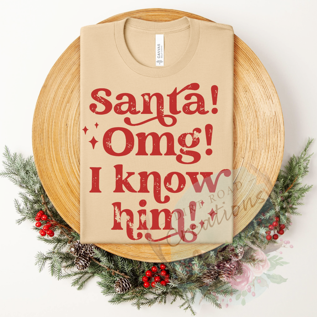 Santa! OMG! screen print TEE