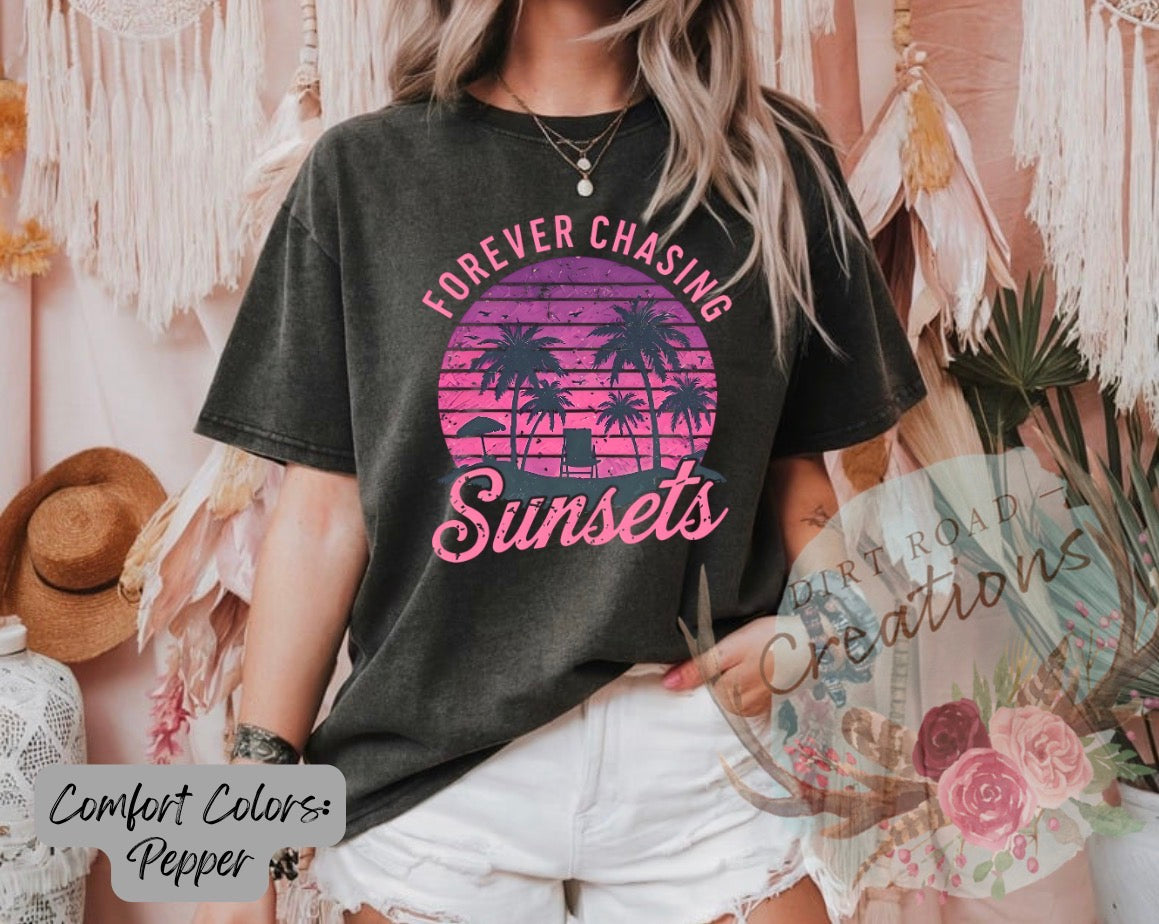 Chasing sunsets graphic tee