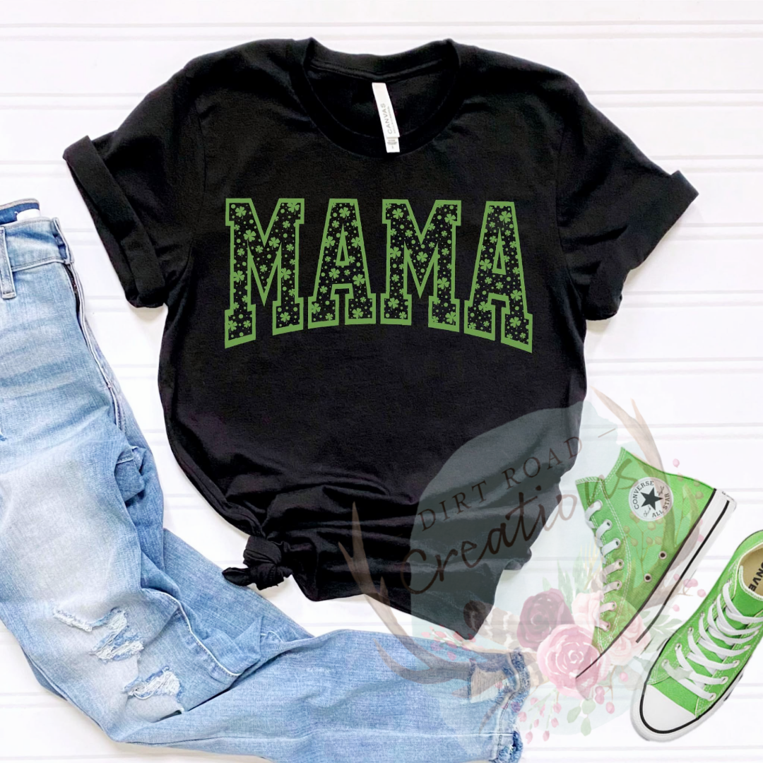 Green mama screen print tee