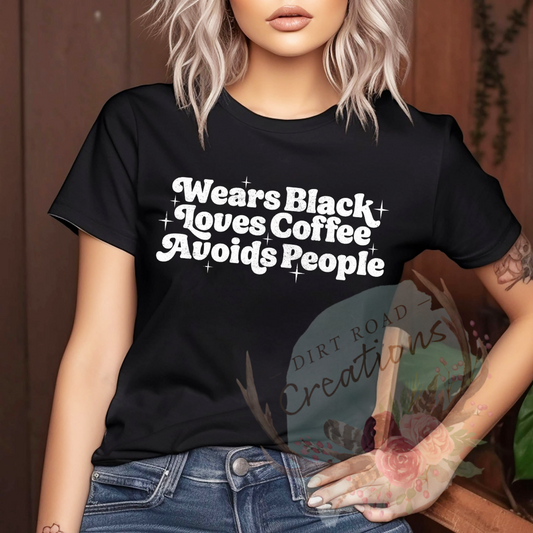 Wears black loves coffee screen print Sweatshirt