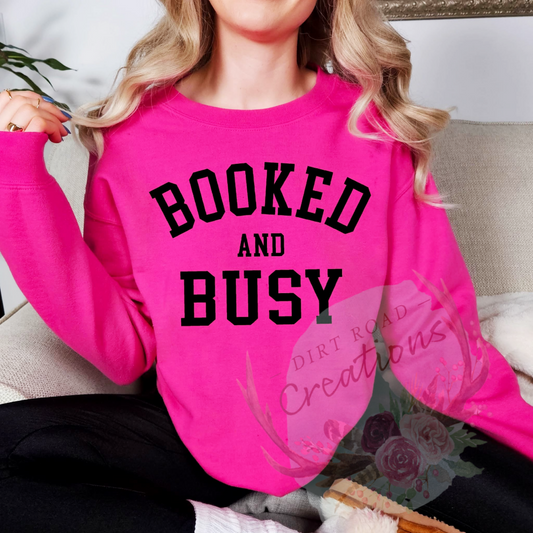 Booked and busy screen print tee