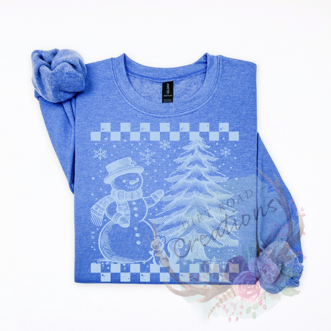 Snowman screen print tee