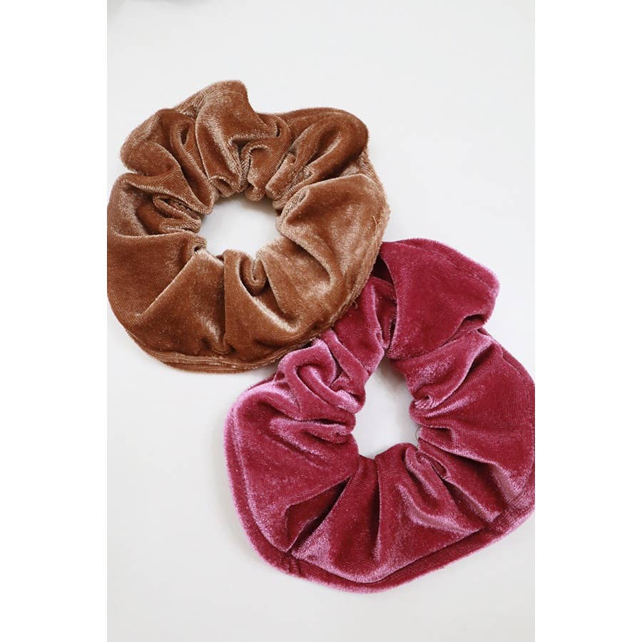 Premium Quality Large Soft Tone Velvet Scrunchie: MIX COLOR / ONE