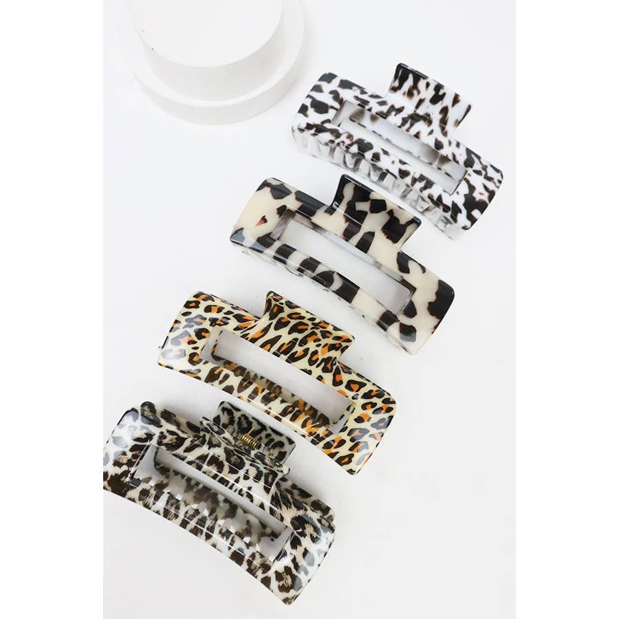 Leopard Design Hair Claw Clip: MIX COLOR / ONE