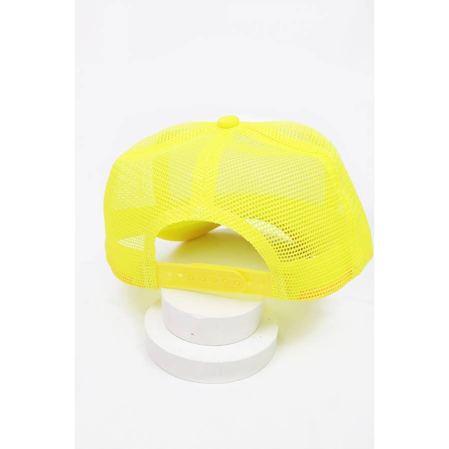 Neon Colors Foam Solid Two Tone Trucker Hat: NEON ORANGE / ONE