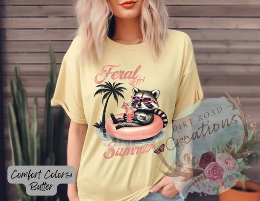 Feral girl summer graphic tee