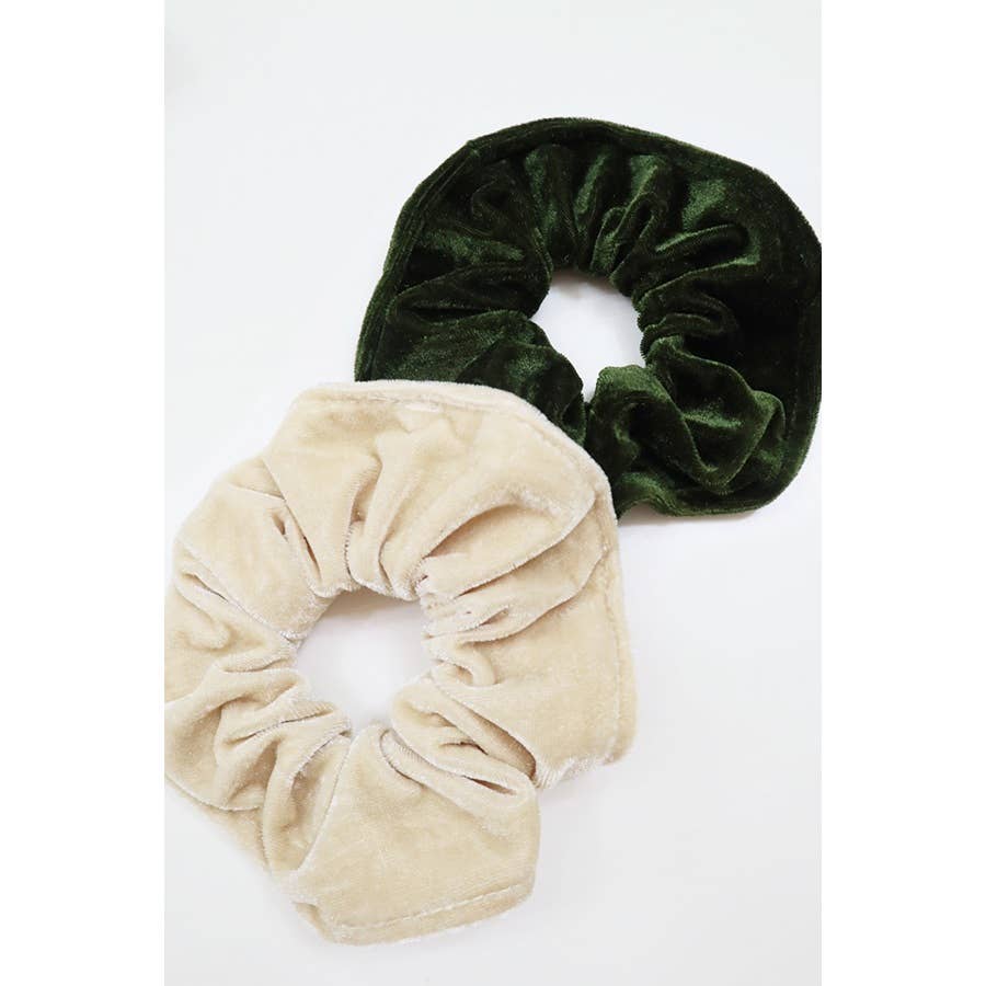 Premium Quality Large Soft Tone Velvet Scrunchie: MIX COLOR / ONE