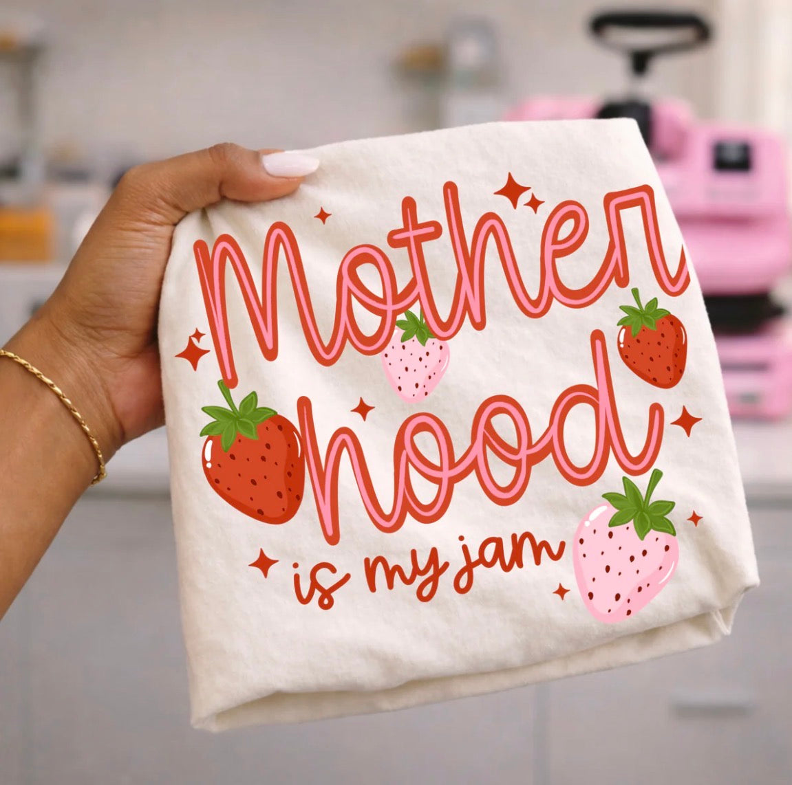 Motherhood is my jam graphic tee