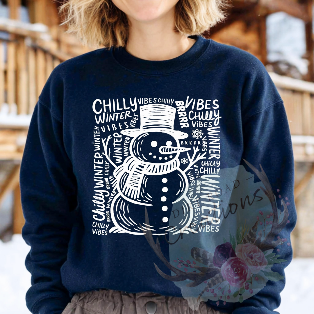 Chilly snowman screen print Sweatshirt