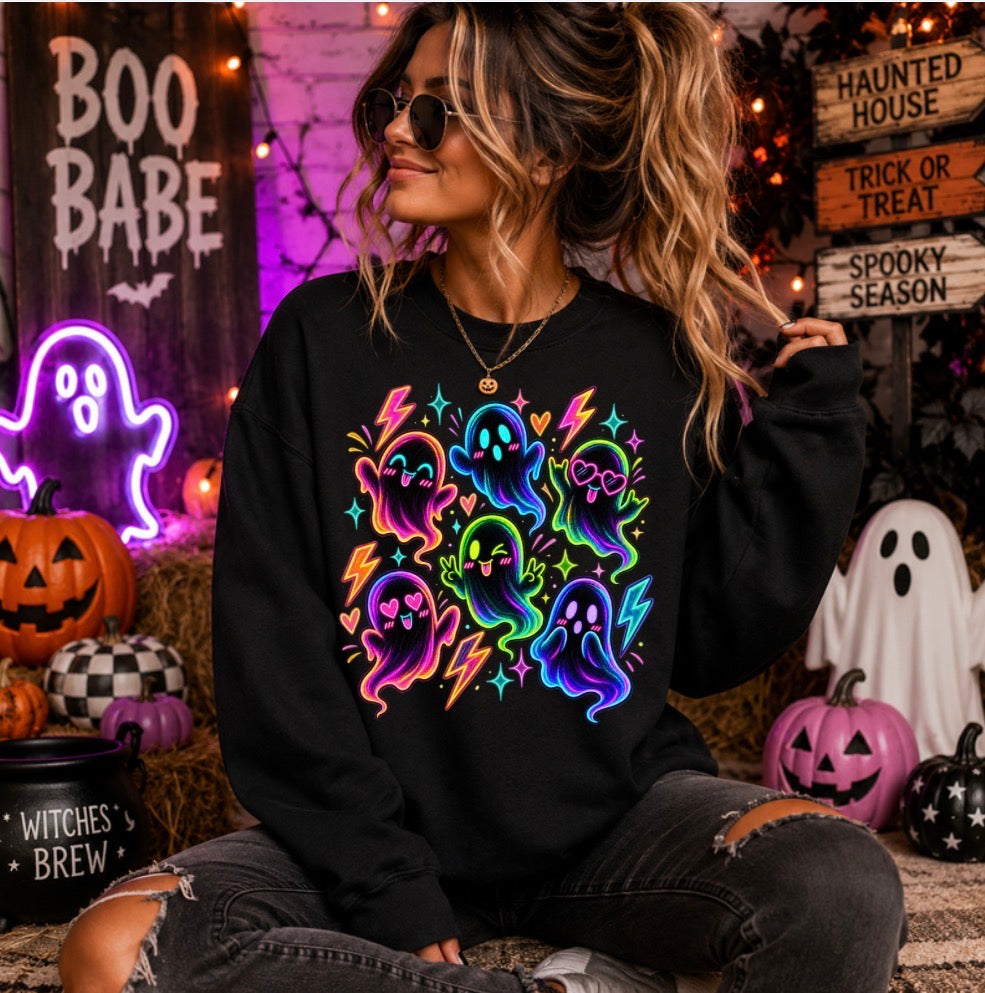 Party neon ghosties sweatshirt