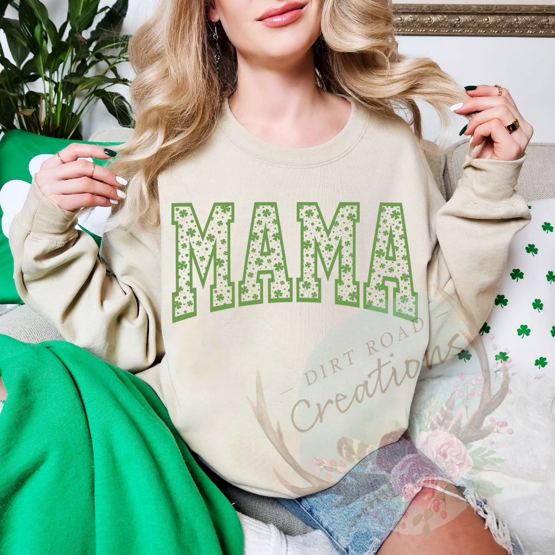 Green mama screen print tee