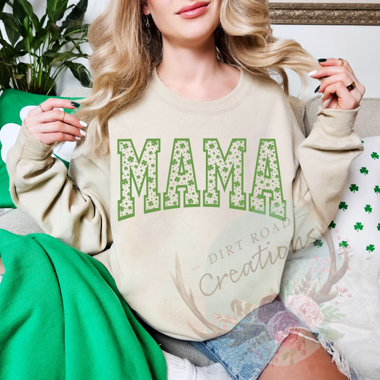 Green mama screen print Sweatshirt
