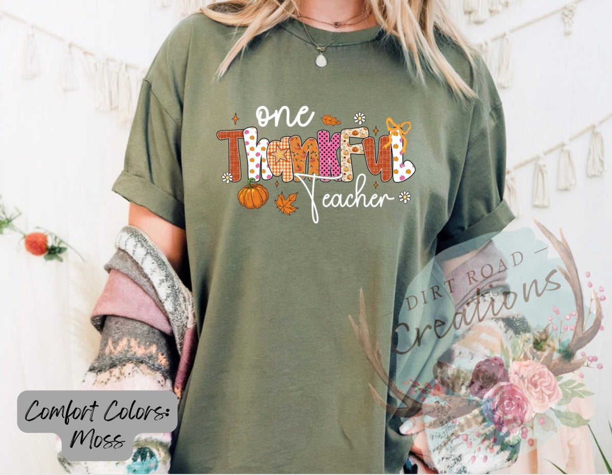 One thankful teacher graphic tee