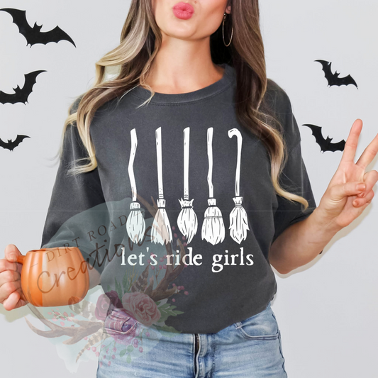 Let’s ride brooms screen print tee