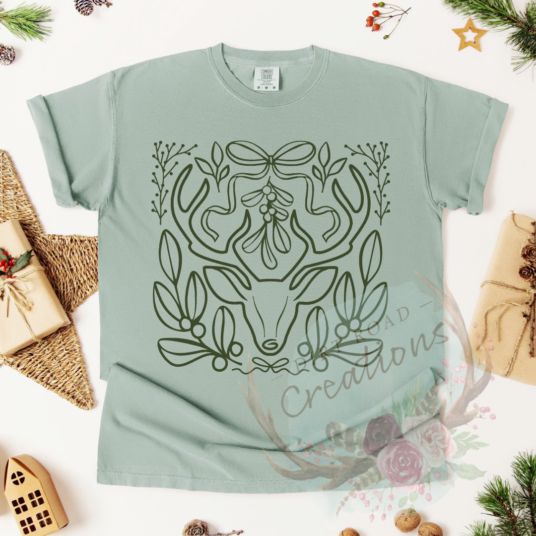 Reindeer screen print tee
