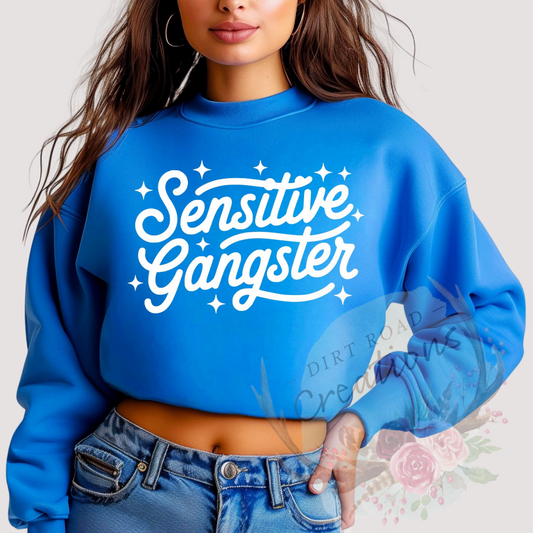 Sensitive gangster screen print TEE