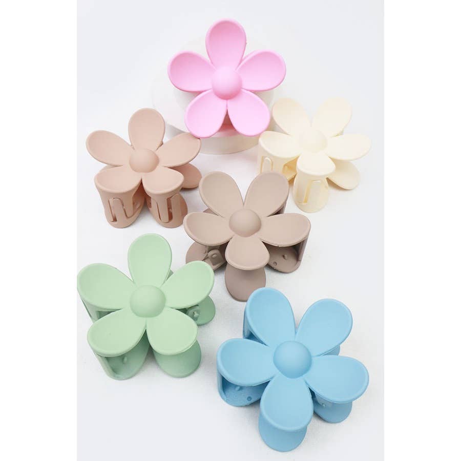 Matte Tone Daisy Hair Claw Sets: MIX COLOR / ONE