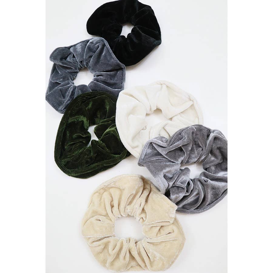 Premium Quality Large Soft Tone Velvet Scrunchie: MIX COLOR / ONE