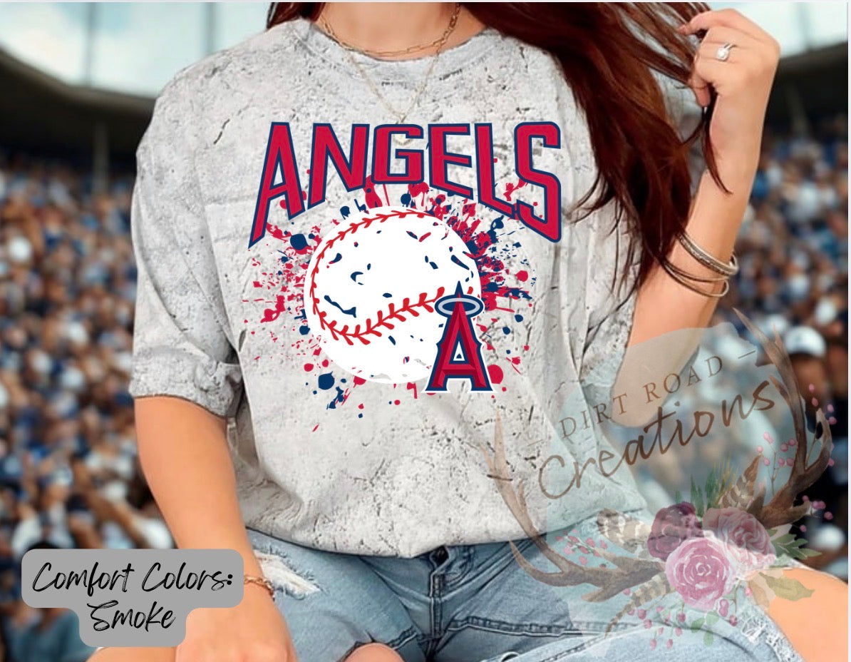 Angels splatter graphic tee