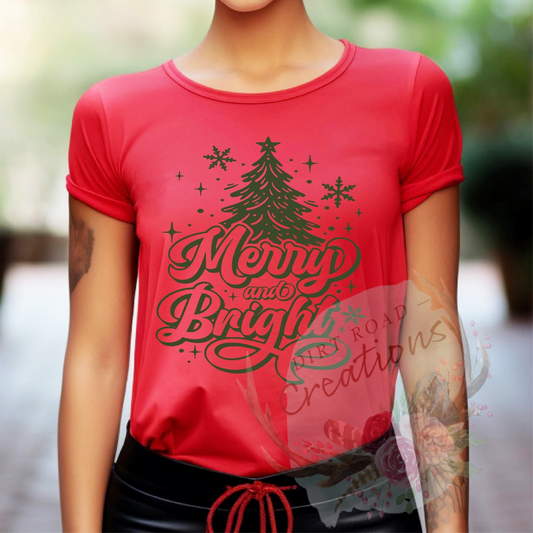 Merry and bright screen print Sweatshirt
