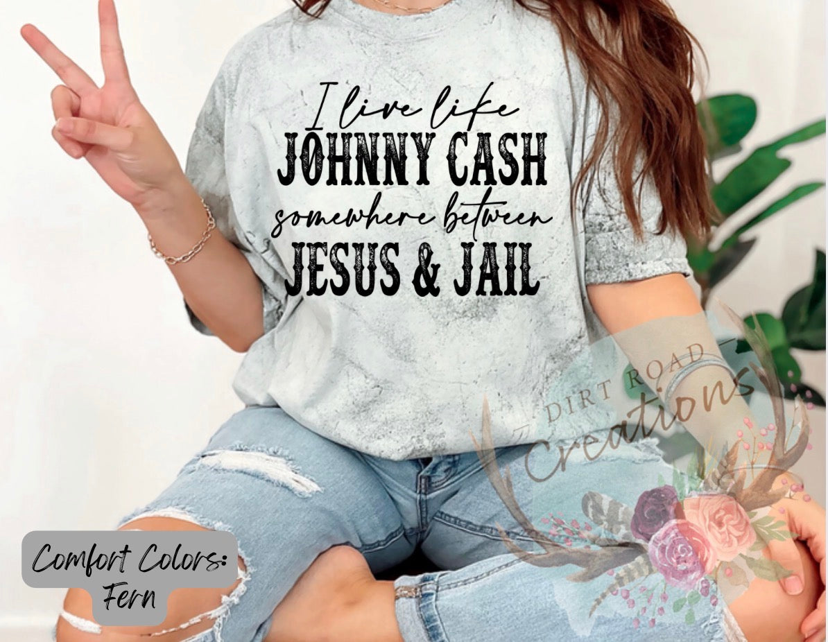 I live like Johnny Cash graphic tee