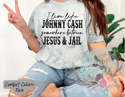 I live like Johnny Cash graphic tee