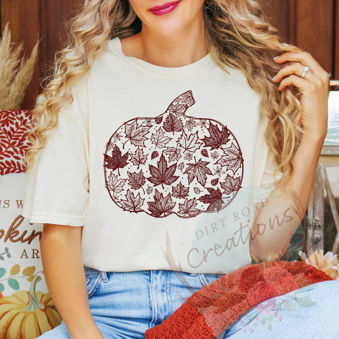 Fall pumpkin screen print TEE