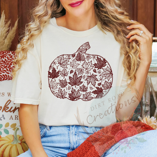 Fall pumpkin screen print TEE